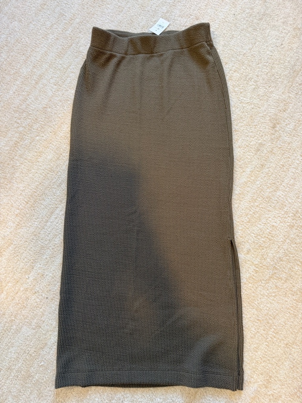 Lou & Grey Olive Knit Midi Skirt with Side Slit- sold out everywhere!!
